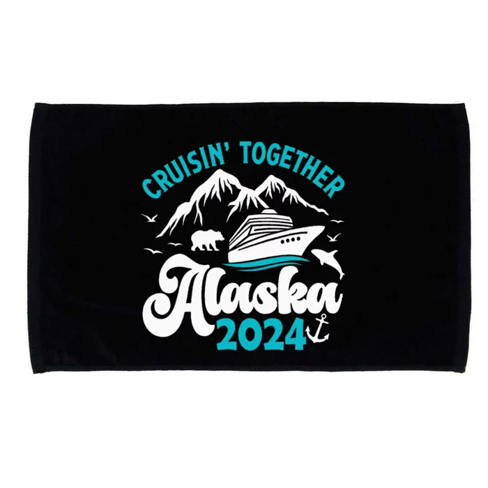 Funny Anniversary Wedding Alaska Cruise 2024 Couple Vacation Microfiber Hand Towel