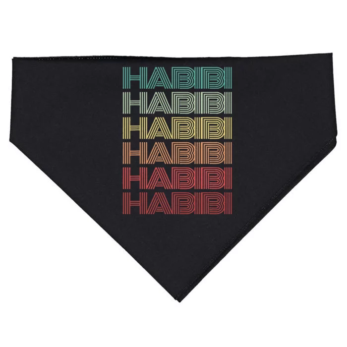 Funny Arabic Word HABIBI Retro Wife Halal Arab Yalla Wedding USA-Made Doggie Bandana