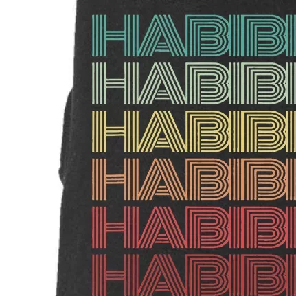 Funny Arabic Word HABIBI Retro Wife Halal Arab Yalla Wedding Doggie 3-End Fleece Hoodie