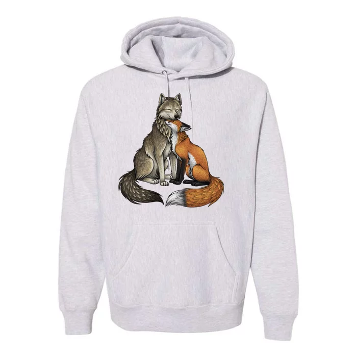 Fox And Wolf Premium Hoodie