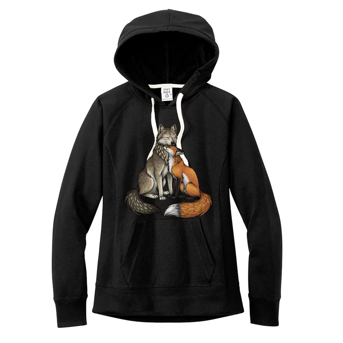 Fox And Wolf Women's Fleece Hoodie