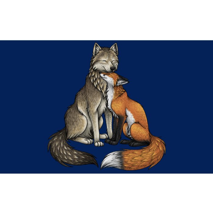 Fox And Wolf Bumper Sticker