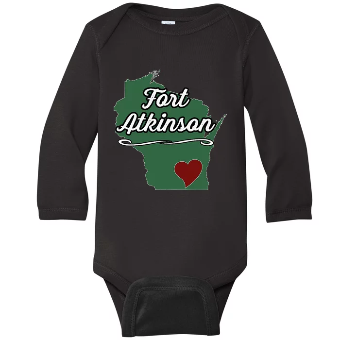 FORT ATKINSON Wisconsin WI USA City State Souvenir Baby Long Sleeve Bodysuit