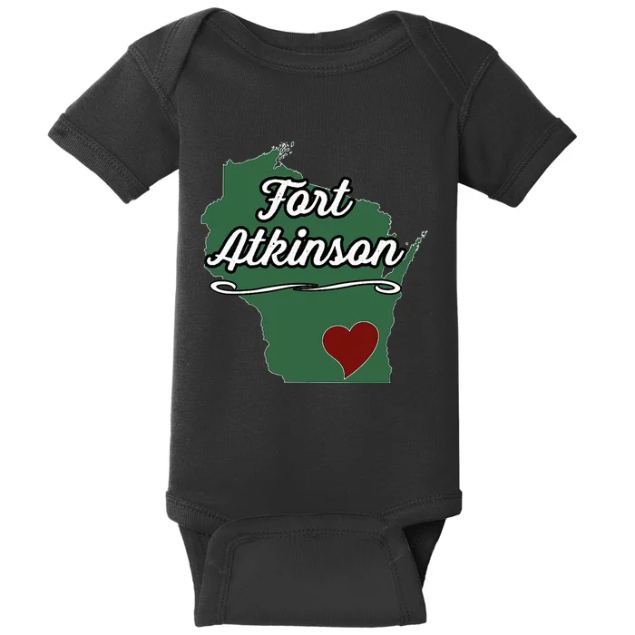 FORT ATKINSON Wisconsin WI USA City State Souvenir Baby Bodysuit