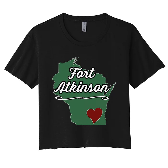 FORT ATKINSON Wisconsin WI USA City State Souvenir Women's Crop Top Tee