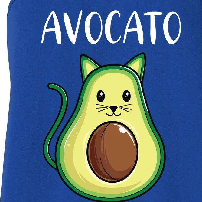 Funny Avocado Women Avocato Cat Women's Racerback Tank