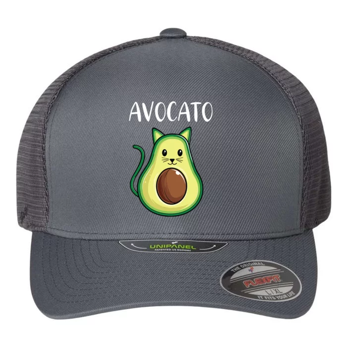 Funny Avocado Women Avocato Cat Flexfit Unipanel Trucker Cap