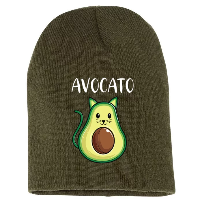 Funny Avocado Women Avocato Cat Short Acrylic Beanie