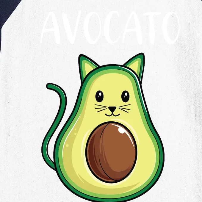 Funny Avocado Women Avocato Cat Baseball Sleeve Shirt