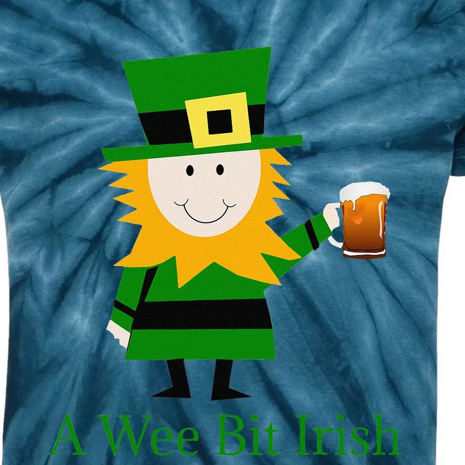 Funny A Wee Bit Irish Kids Tie-Dye T-Shirt