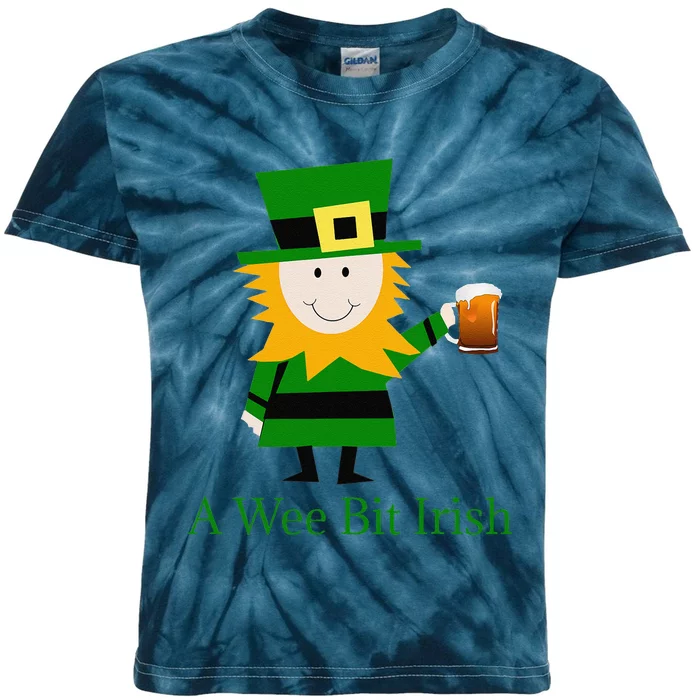 Funny A Wee Bit Irish Kids Tie-Dye T-Shirt