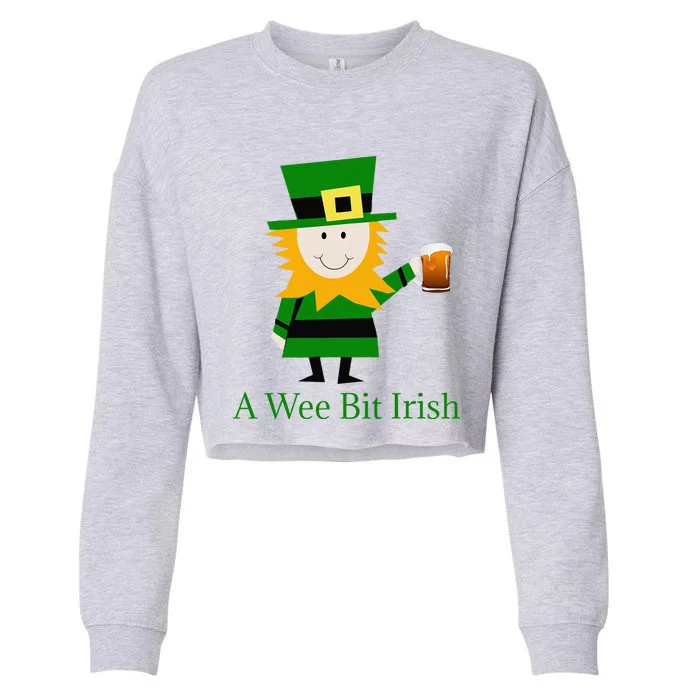 Funny A Wee Bit Irish Cropped Pullover Crew