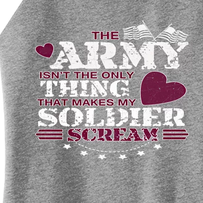 Funny Army Wife/friend Meaningful Gift Make My Soldier Scream Cute Gift Cool Gif Women’s Perfect Tri Rocker Tank