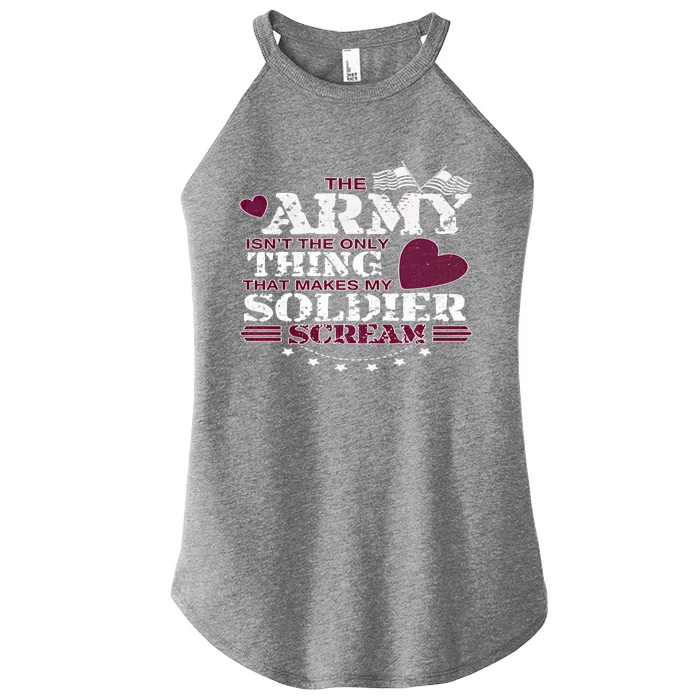 Funny Army Wife/friend Meaningful Gift Make My Soldier Scream Cute Gift Cool Gif Women’s Perfect Tri Rocker Tank