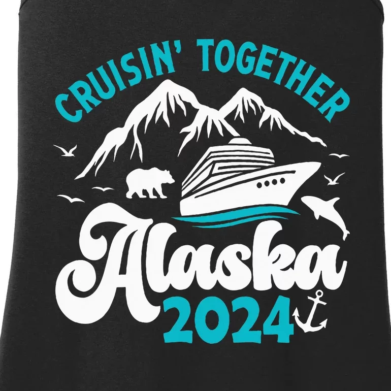 Funny Anniversary Wedding Alaska Cruise 2024 Couple Vacation Ladies Essential Tank