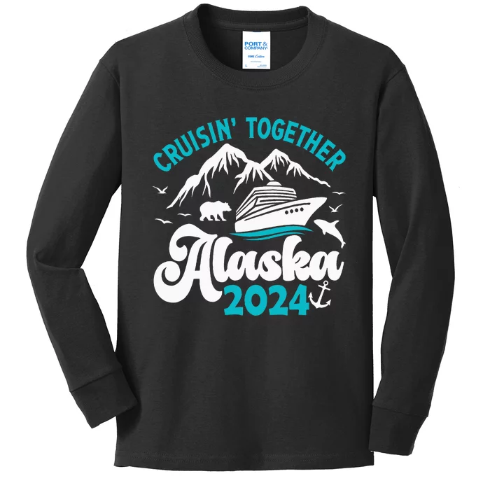 Funny Anniversary Wedding Alaska Cruise 2024 Couple Vacation Kids Long Sleeve Shirt