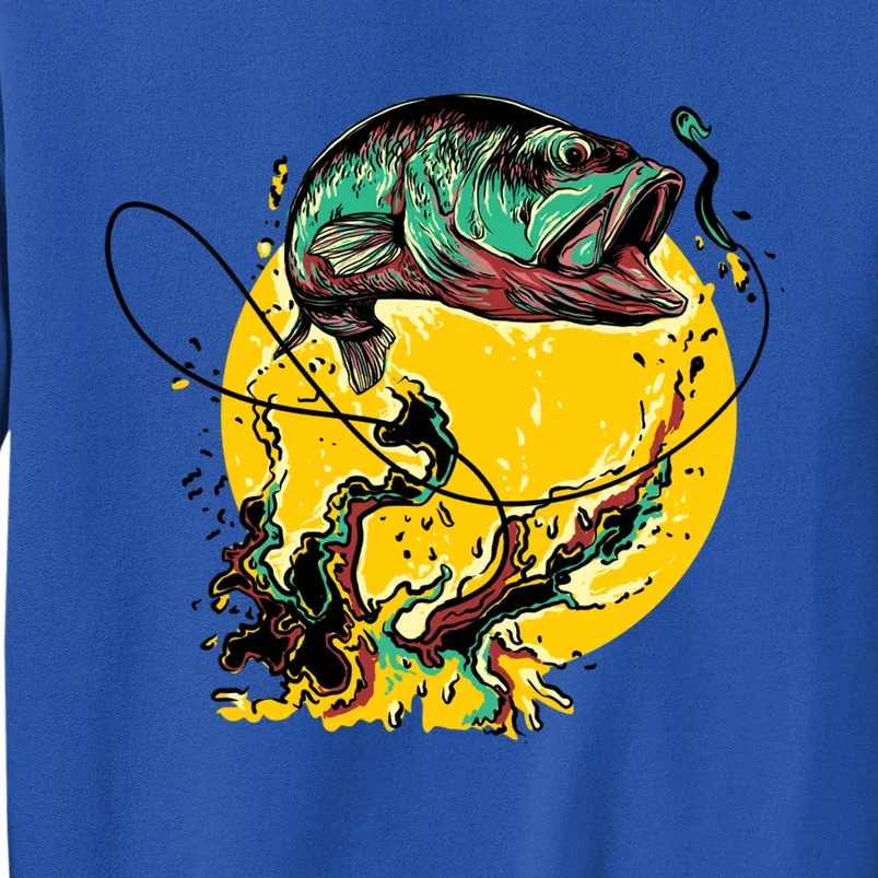 Fishing Art Wave Sunset Sweatshirt