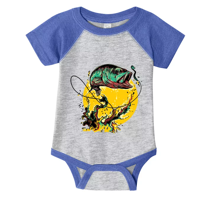 Fishing Art Wave Sunset Infant Baby Jersey Bodysuit