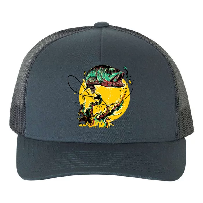 Fishing Art Wave Sunset Yupoong Adult 5-Panel Trucker Hat