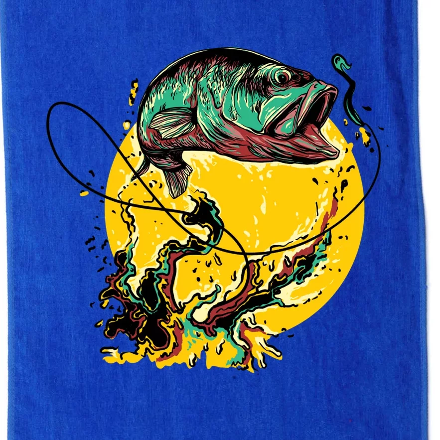 Fishing Art Wave Sunset Platinum Collection Golf Towel