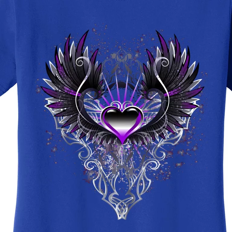 Fallen Angel Wings Dark Goth Clothing Heart Of Asexual Funny Gift Women's T-Shirt