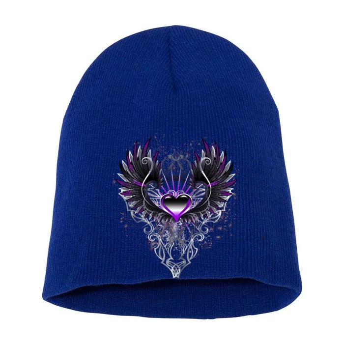 Fallen Angel Wings Dark Goth Clothing Heart Of Asexual Funny Gift Short Acrylic Beanie