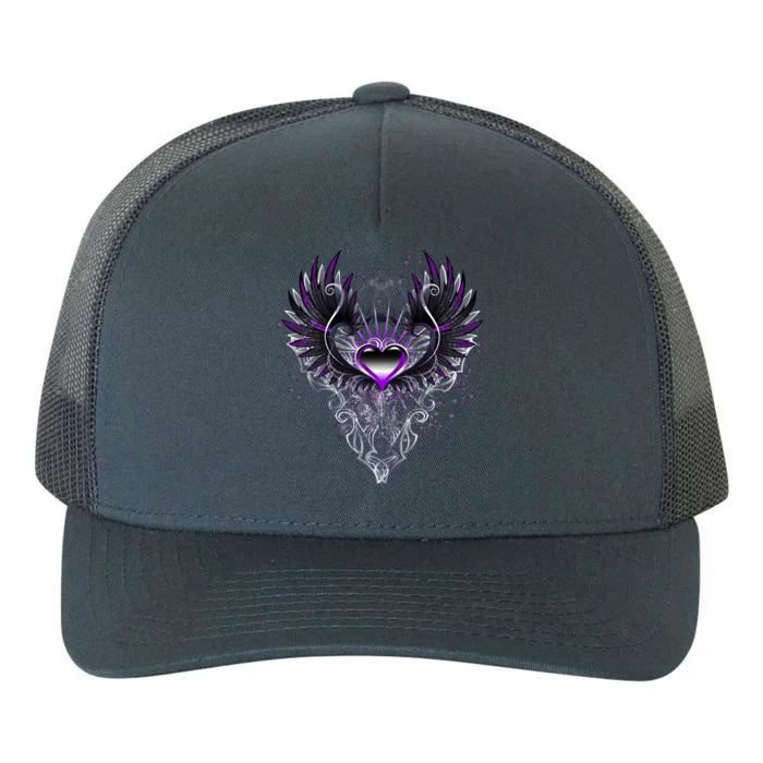 Fallen Angel Wings Dark Goth Clothing Heart Of Asexual Funny Gift Yupoong Adult 5-Panel Trucker Hat