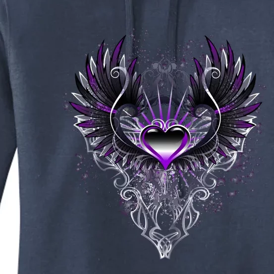 Fallen Angel Wings Dark Goth Clothing Heart Of Asexual Funny Gift Women's Pullover Hoodie