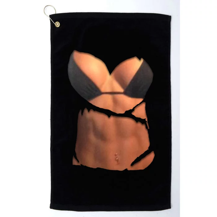 Fake Abs Women Bikini Body Muscle Six Pack Fake Big Boobs Platinum Collection Golf Towel