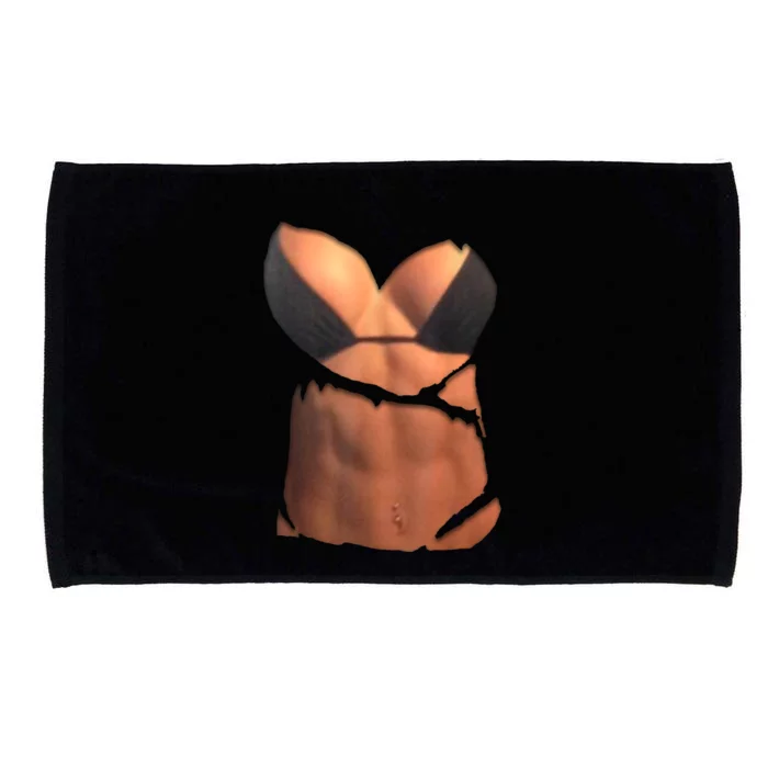 Fake Abs Women Bikini Body Muscle Six Pack Fake Big Boobs Microfiber Hand Towel