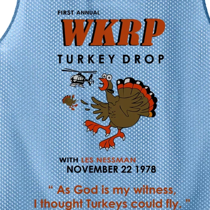 First Annual Wkrp Thanksgiving Day Turkey Drop Mesh Reversible Basketball Jersey Tank