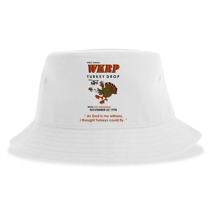 First Annual Wkrp Thanksgiving Day Turkey Drop Sustainable Bucket Hat