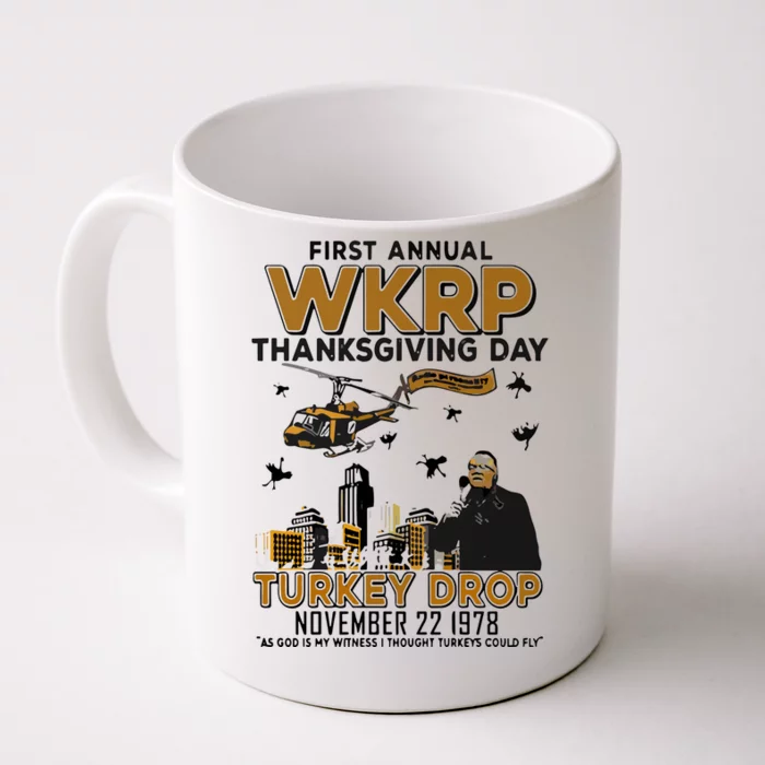 First Annual Wkrp Thanksgiving Day Turkey Drop Front & Back Coffee Mug