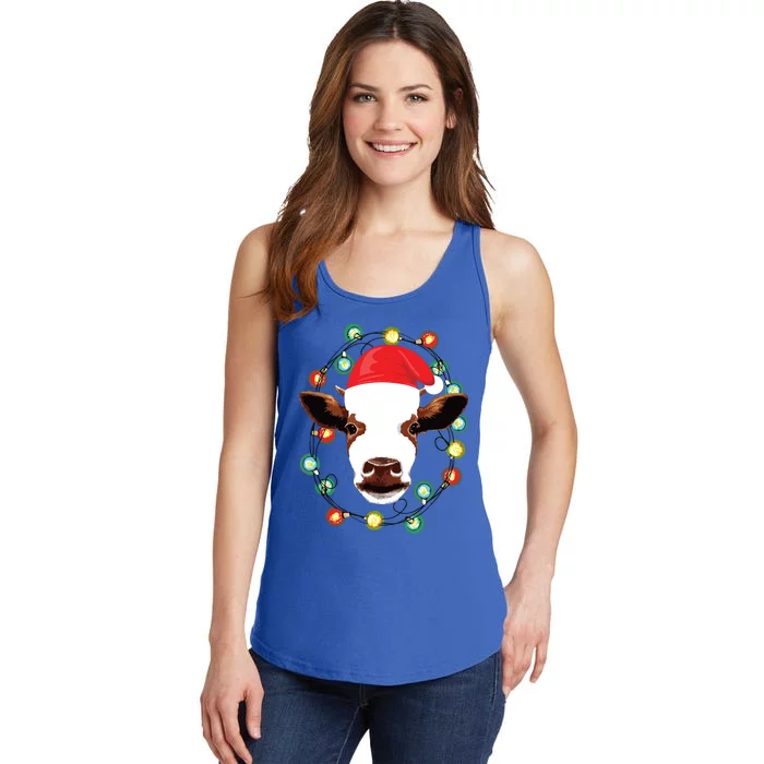 Farm Animal Xmas Pajamas Costume Farmer Christmas Cow Ladies Essential Tank