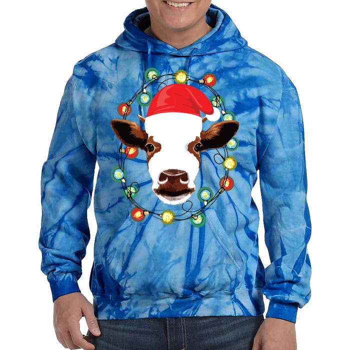 Farm Animal Xmas Pajamas Costume Farmer Christmas Cow Tie Dye Hoodie