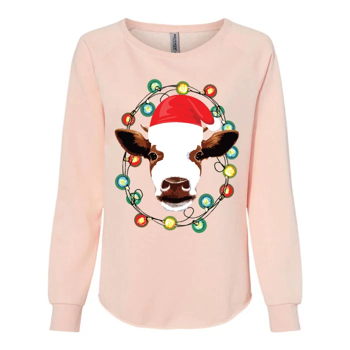 Farm Animal Xmas Pajamas Costume Farmer Christmas Cow Womens California Wash Sweatshirt