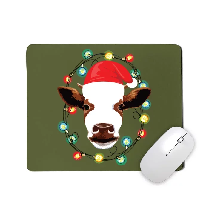 Farm Animal Xmas Pajamas Costume Farmer Christmas Cow Mousepad