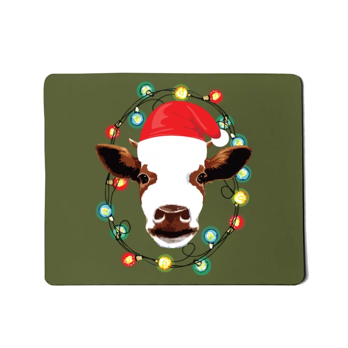 Farm Animal Xmas Pajamas Costume Farmer Christmas Cow Mousepad