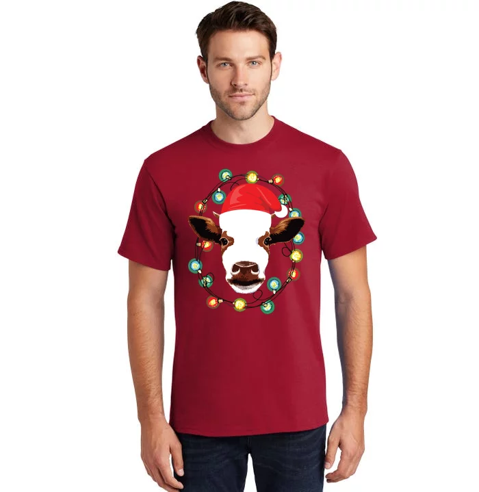 Farm Animal Xmas Pajamas Costume Farmer Christmas Cow Tall T-Shirt