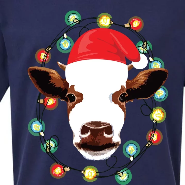 Farm Animal Xmas Pajamas Costume Farmer Christmas Cow Sueded Cloud Jersey T-Shirt