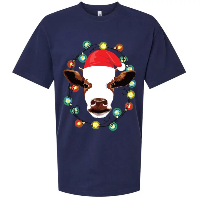 Farm Animal Xmas Pajamas Costume Farmer Christmas Cow Sueded Cloud Jersey T-Shirt