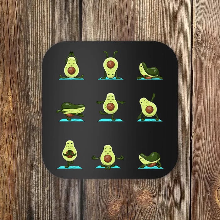 Funny Avocado Yoga Fitness Funny Exercising Gym Avocado Coaster