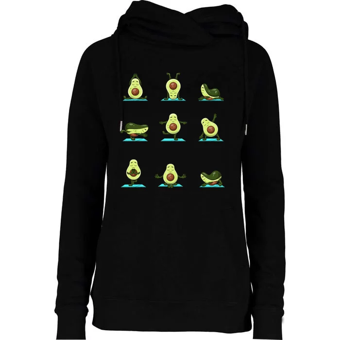 Funny Avocado Yoga Fitness Funny Exercising Gym Avocado Womens Funnel Neck Pullover Hood