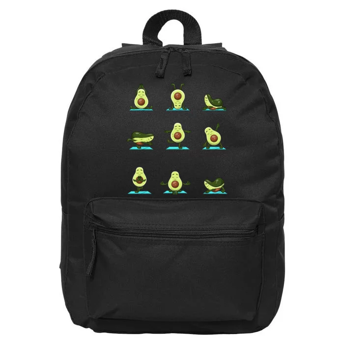 Funny Avocado Yoga Fitness Funny Exercising Gym Avocado 16 in Basic Backpack