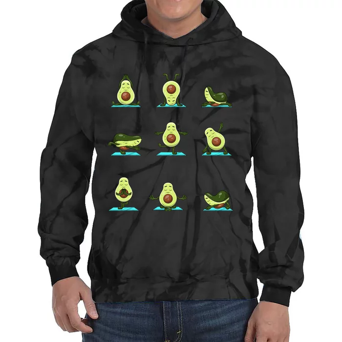 Funny Avocado Yoga Fitness Funny Exercising Gym Avocado Tie Dye Hoodie