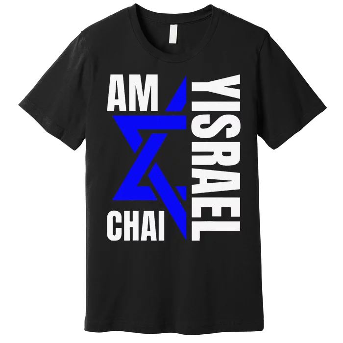 Funny Am Yisrael Chai Israel Star Of David Premium T-Shirt