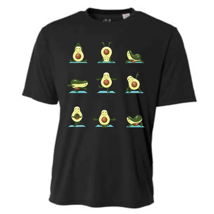 Funny Avocado Yoga Fitness Funny Exercising Gym Avocado Cooling Performance Crew T-Shirt