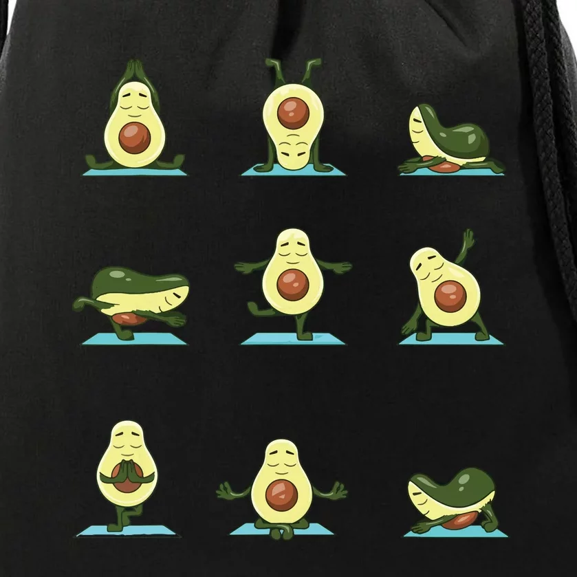 Funny Avocado Yoga Fitness Funny Exercising Gym Avocado Drawstring Bag