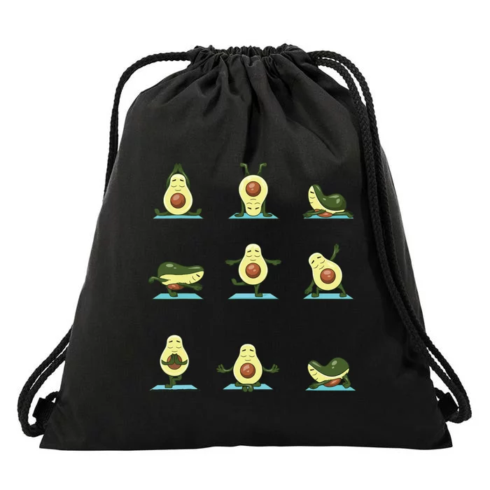 Funny Avocado Yoga Fitness Funny Exercising Gym Avocado Drawstring Bag