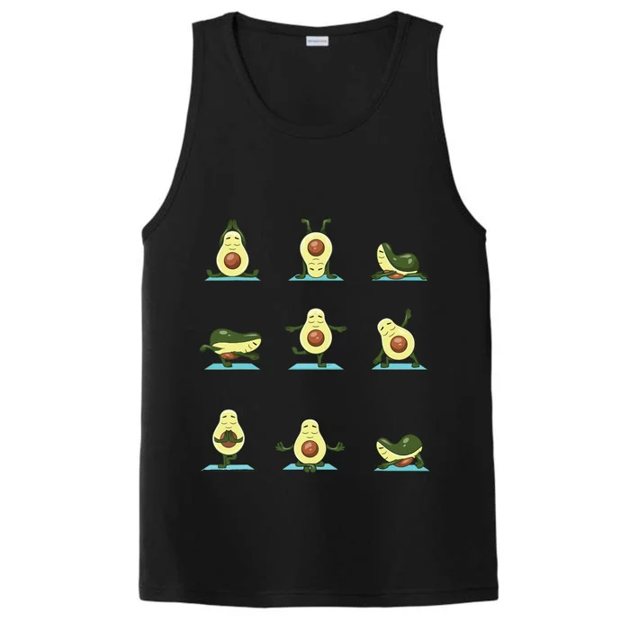 Funny Avocado Yoga Fitness Funny Exercising Gym Avocado Performance Tank